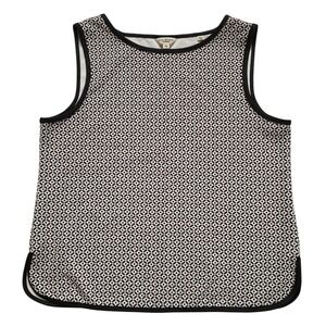 Max Studio London Geometric Print Sleeveless Tank Top Women XS Black White‎